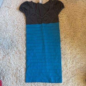 New without tag stretchy bandage dress short sleeve mini gray blue never worn